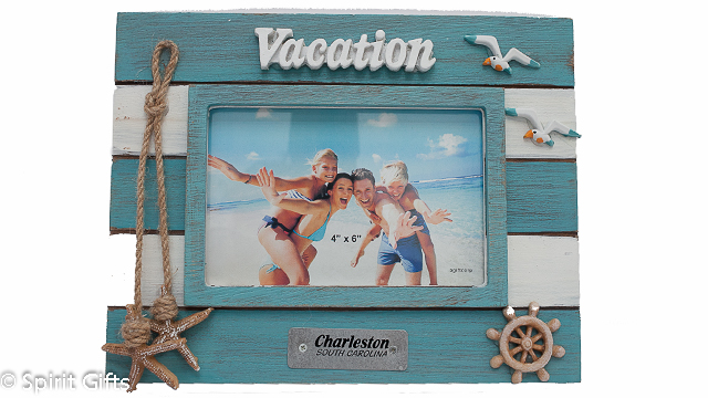 Picture Frame Ship Wheel Seagulls Star Fish