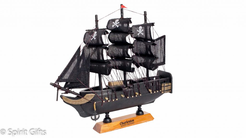 Big Pirate Ship Black Hull Black Sails